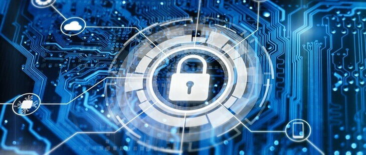 Cybersicherheit symbolisiert durch ein Schloss