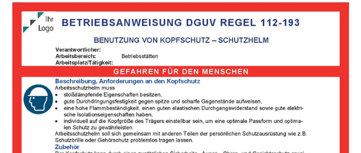 Sie finden eine Auswahl an Betriebsanweisungen in unserem Download-Bereich auf elektrofachkraft.de.