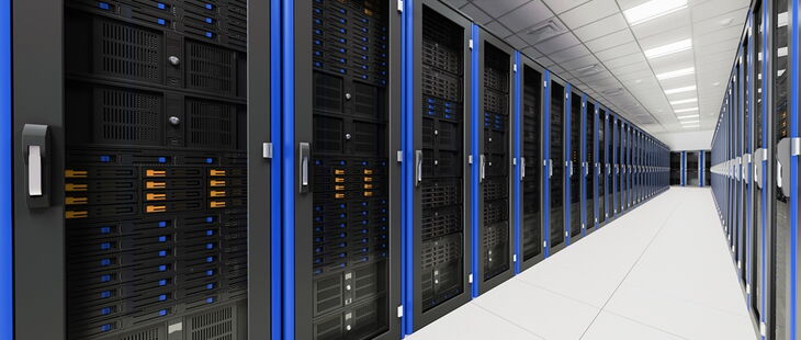Server und andere Netzwerkkomponenten werden oft in Serverschränke eingebaut