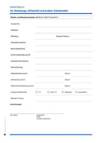 Formular „Gerätebuch“ zum kostenlosen Download