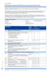 Checkliste elektrische Maschinenausrüstung Einbauräume