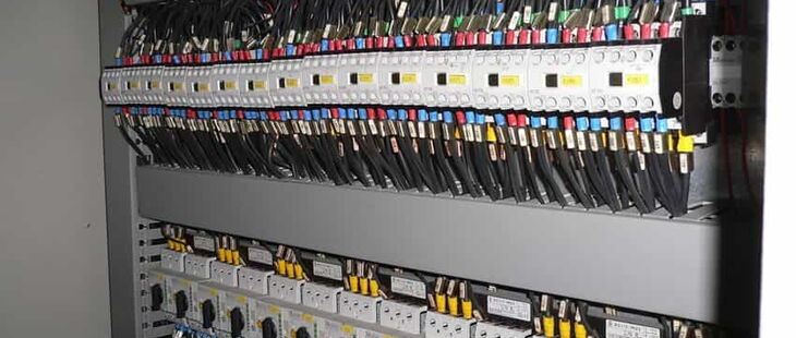 Typischer Elektroverteiler einer Maschine