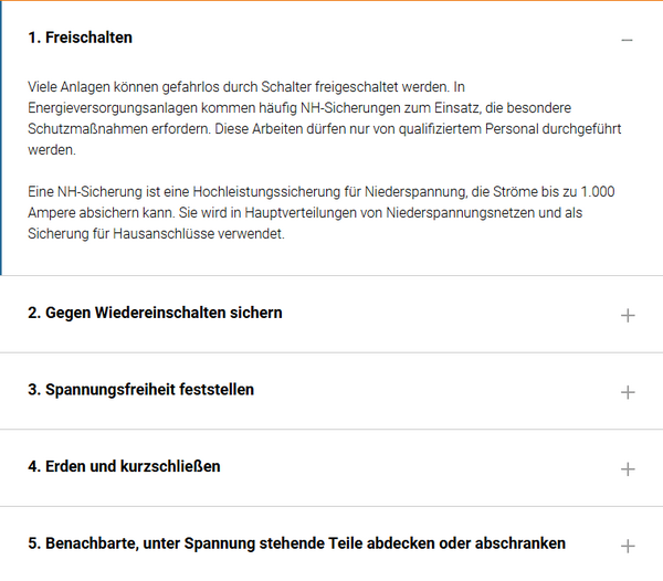 5 Sicherheitsregeln
