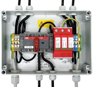 Modularer Überspannungs-Ableiter Typ 2 als Kompletteinheit für Photovoltaik-Anlagen (Pos. 1 im Bild 2)