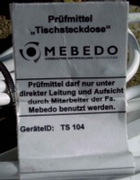 Vorderseite eines Typenschildes für ein Übungsgerät