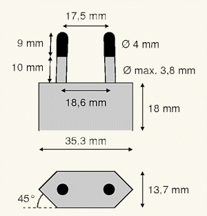 Eurostecker bemaßt